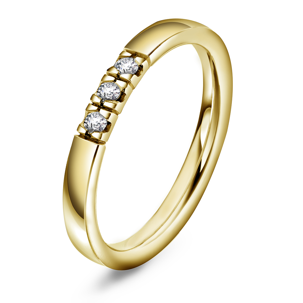 Pan Jewelry, Lady alliansering i 585 gult gull med diamant 0,09 ct TWSI
