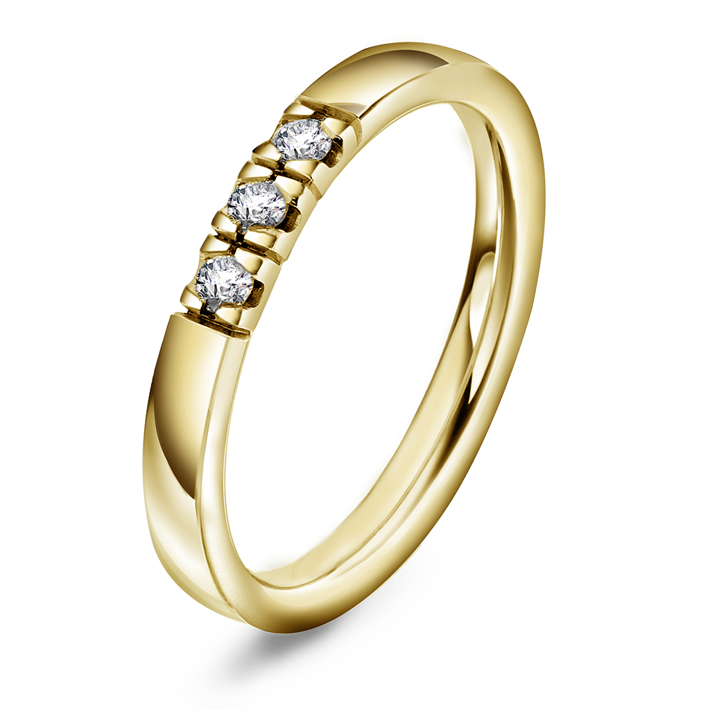 Pan Jewelry, Lady alliansering i 585 gull med diamanter 0,15 ct