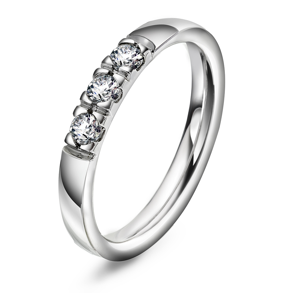 Pan Jewelry, Lady allinsering i 585 hvitt gull med diamant 0,45 ct TWSI