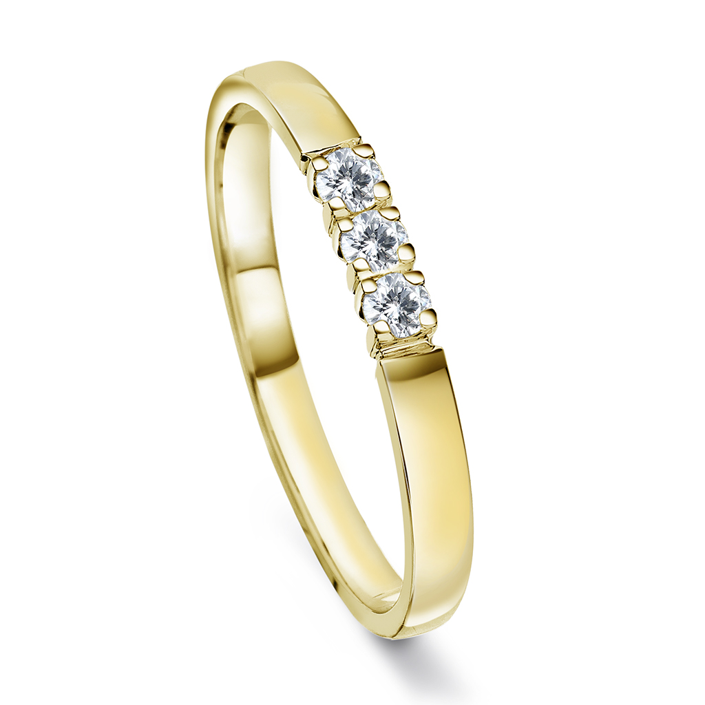 Pan Jewelry, Angelica alliansering i 585 gult gull med diamanter 0,09 ct WSI