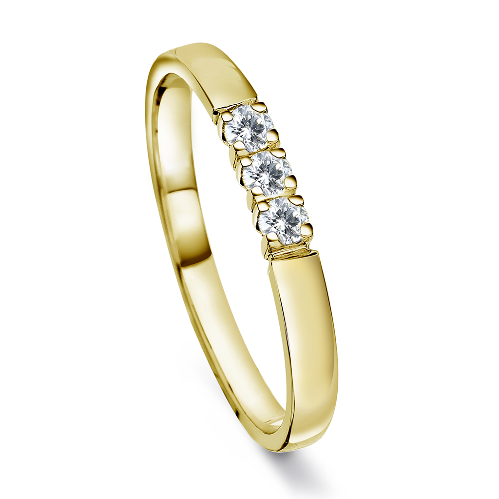 Pan Jewelry, Angelica alliansering i 585 gult gull med diamanter 0,15 ct WSI