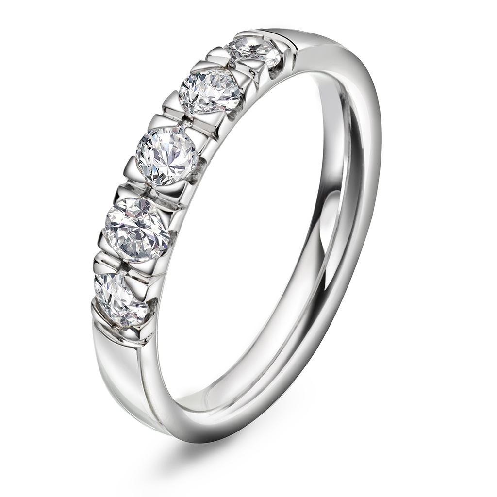 Pan Jewelry, Lady alliansering i 585 hvitt gull med diamanter 1,00 ct TWSI