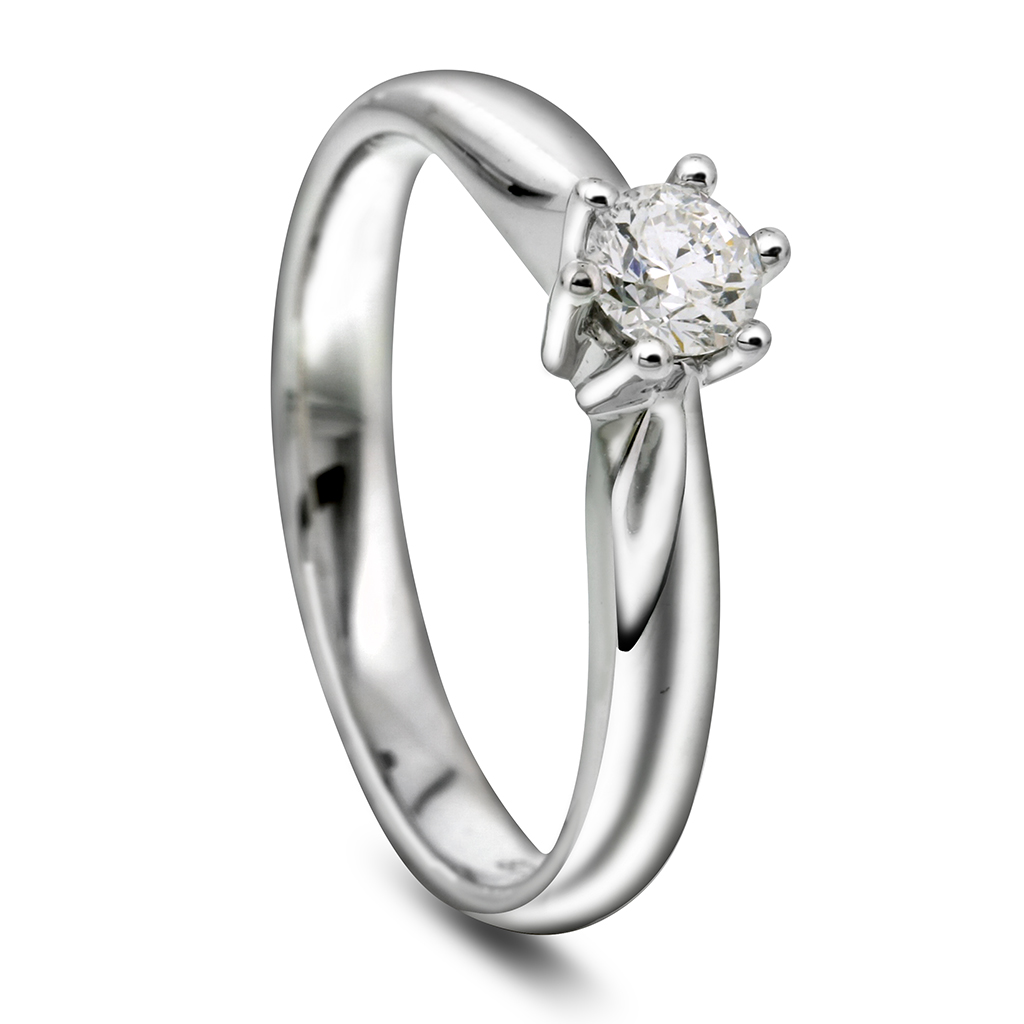 Pan Jewelry, Ingrid enstensring i 585 hvitt gull 0,30 ct