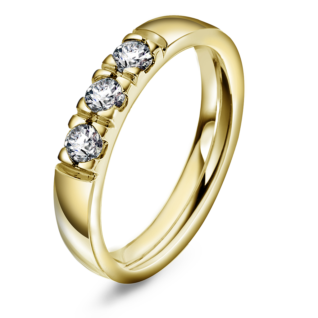 Pan Jewelry, Lady alliansering i 585 gult gull med diamanter 0,75 ct TWSI