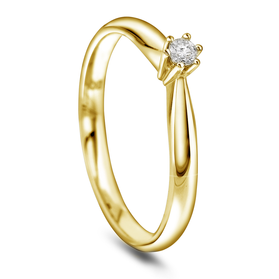 Pan Jewelry, Ingrid enstensring i 585 gult gull 0,05 ct