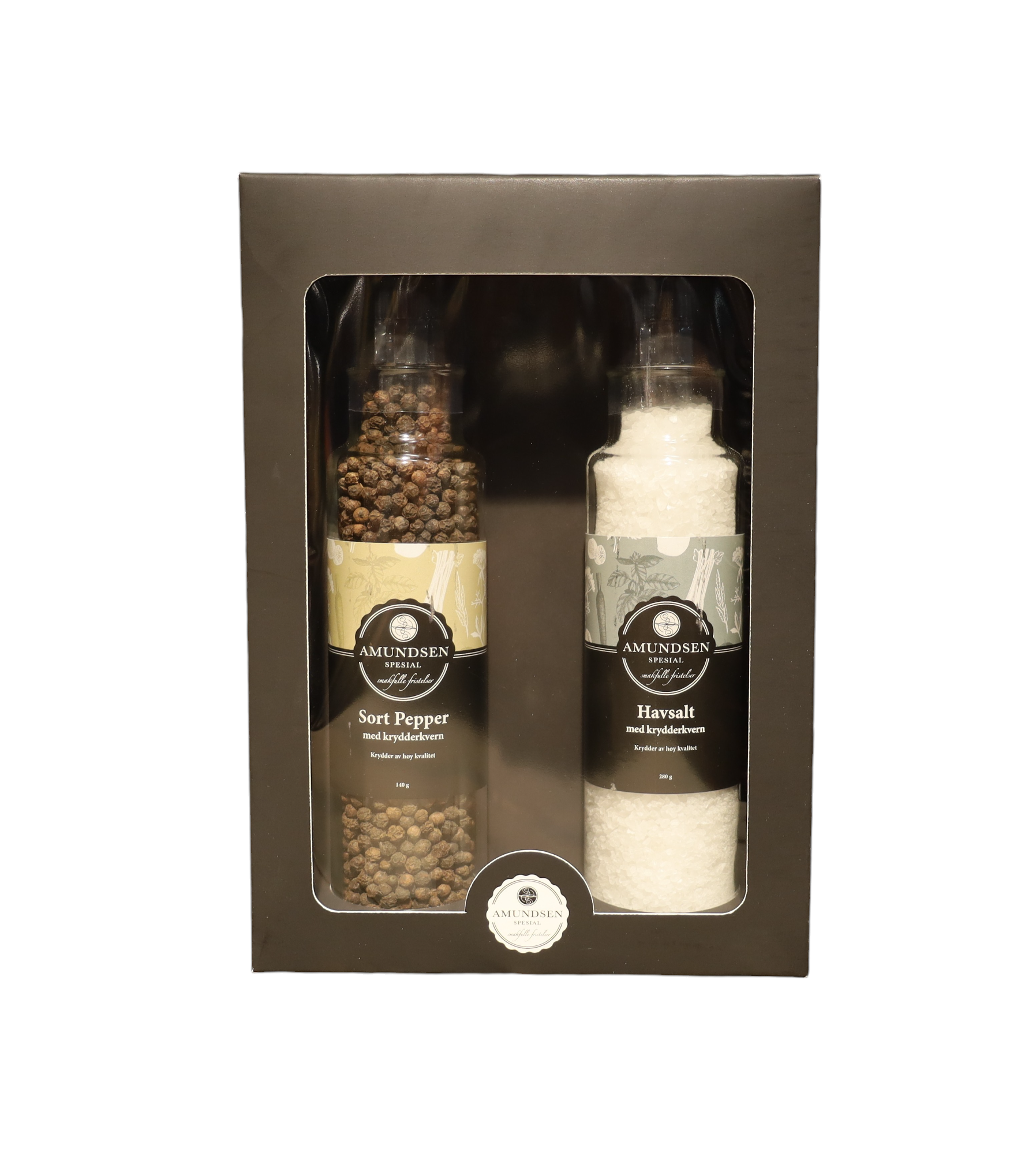 Gave Sort Amundsen Spesial Gaveeske- Havsalt og Sort Pepper.